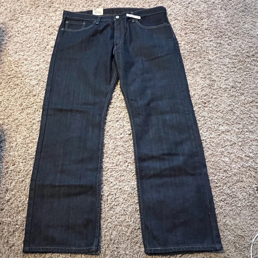 Levis 514 Slim Straight Fit Jeans Mens 38x30 Dark Wash Indigo Denim New
